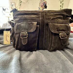 Fossil Women’s/ Men’s NWT Dark Brown Messenger Bag Vintage